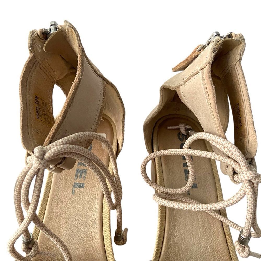 Sorel Joanie Wedge Sandal Ankle Lace with Velcro Strap in Size 8 - Picture 6 of 16